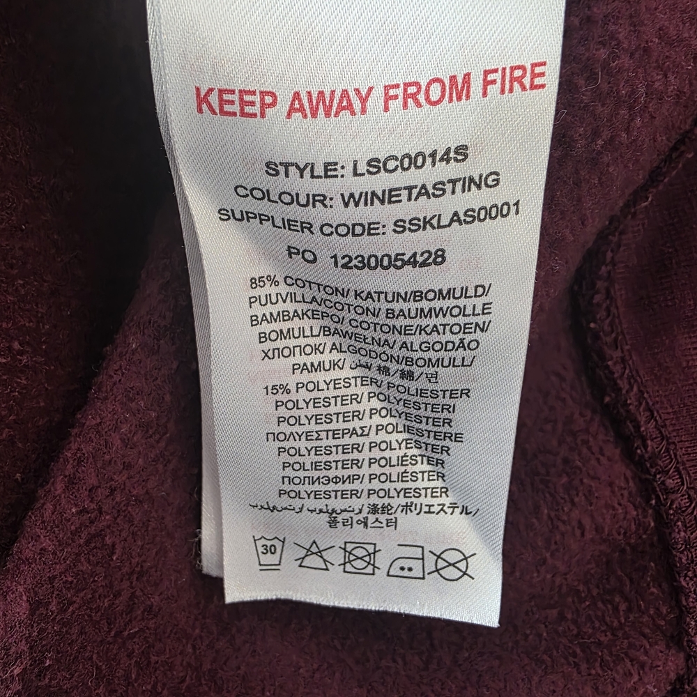 Lyle & Scott Junior Maroon Zip Hoodie Size 14/15 Years - Picture 9 of 9